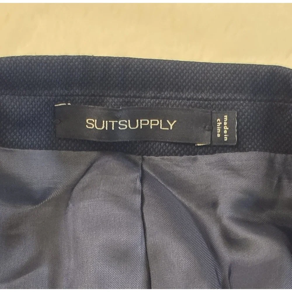 SUITSUPPLY 48R Mens Blue Blazer Jacket Sport Coat 2 Button Dual Vented Wool 58EU